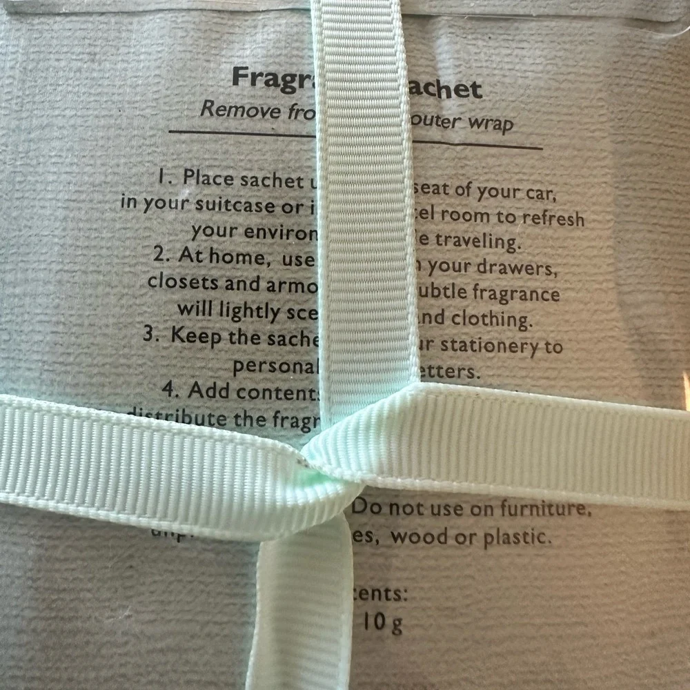 White Tea & Bamboo Set of 12 High Fragrance Drawer / Closet / Suitcase Sachets.